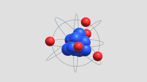A Rutherford atom model.