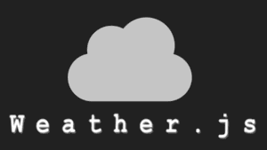 A cloud with the text "Weather.js."