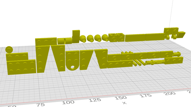 A 3D render of various Lego bricks.