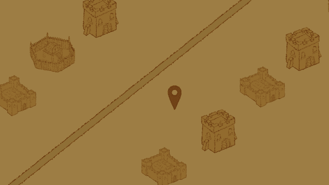 A screenshot of the app showing various buildings in a fantasy style.
